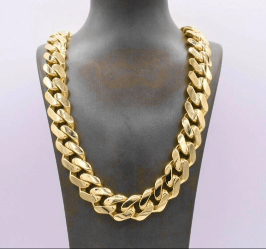 10K Yellow Gold Miami Cuban Royal Monaco Chain 6mm Necklace Bracelet 6"-30"