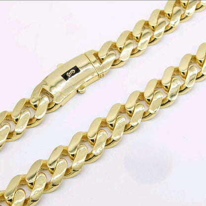 10K Yellow Gold Miami Cuban Royal Monaco Chain 6mm Necklace Bracelet 6"-30"